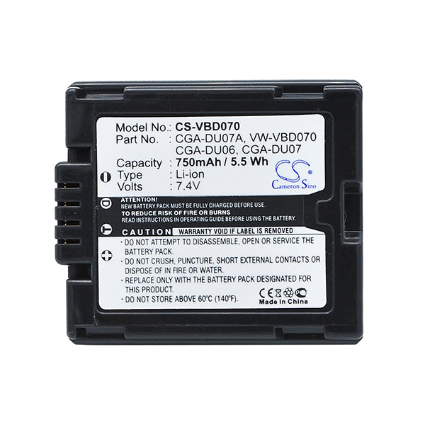 Cameron Sino Vbd070 Battery Replacement For Panasonic Camera