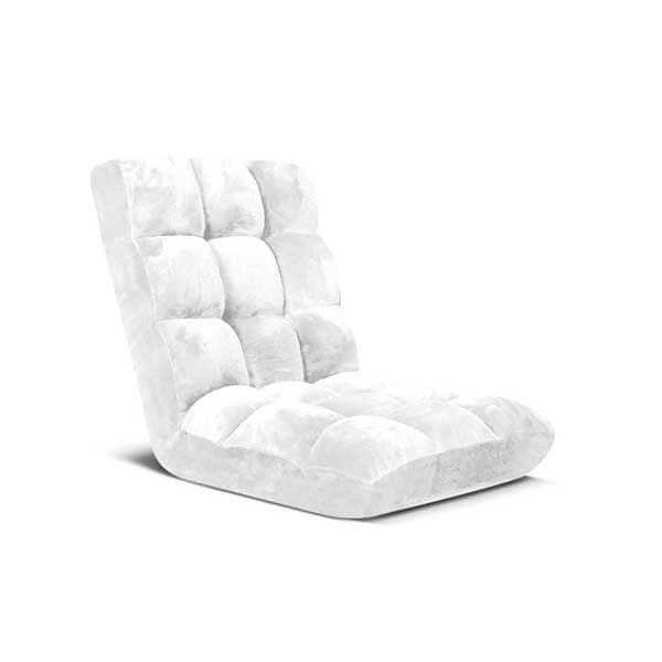 Soga Floor Recliner Folding Sofa Futon Couch Chair Cushion White