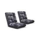 Soga Floor 2X Recliner Folding Sofa Futon Couch Chair Cushion Grey