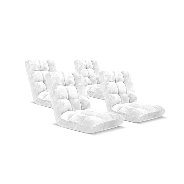 Soga Floor Recliner Folding Sofa Futon Couch Chair Cushion White X4