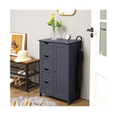 Floor Cabinet With 4 Drawers And Adjustable Shelf Gray