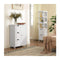 Floor Cabinet With 3 Drawers And Adjustable Shelf White