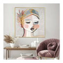 Calm Girl Gold Frame Canvas Wall Art