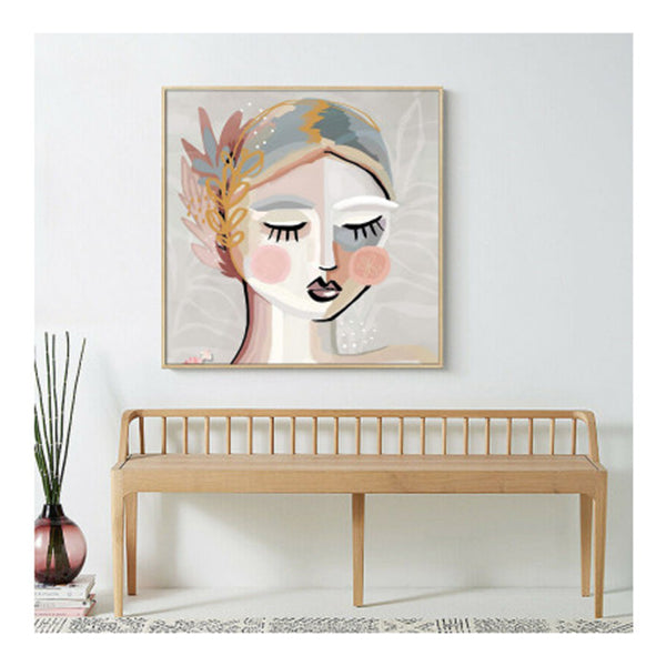 Calm Girl Gold Frame Canvas Wall Art
