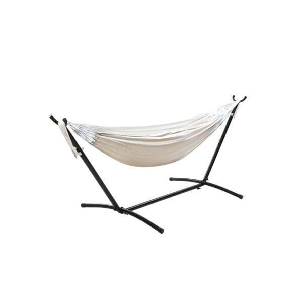 Camping Hammock With Stand Cotton Rope Lounge Outdoor Swing Bed