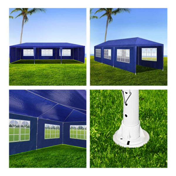 Gazebo 3X9 Outdoor Marquee Wedding Gazebos Tent Canopy Camping Blue