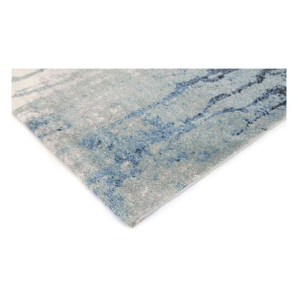 Grey And Blue Drip Abstract Rug