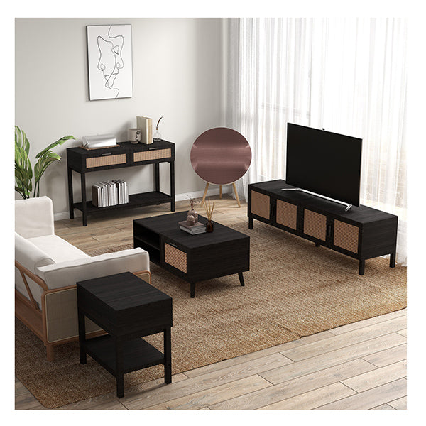 Casa Decor Tulum Rattan 4Pcs Home Set Console Coffee Side Table Tv Unit