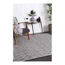 Simple Geometric Grey And White Rug