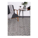 Simple Geometric Grey And White Rug