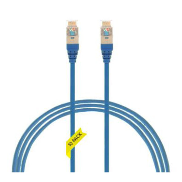 Cat 6A Rj45 Sftp Thin Lszh 30 Awg Pack Of 10 Network Cable Blue