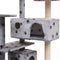 125 Cm Cat Tree With Sisal Scratching Posts Paw Prints - Grey