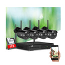 Cctv Wireless Security Camera System 8Ch Wifi 4 Bullet Kit 1Tb