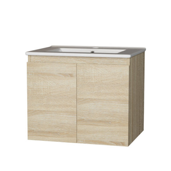 Vanity Unit Basin Cabinet Storage Bathroom Mounted Ceramic 600Mm Oak