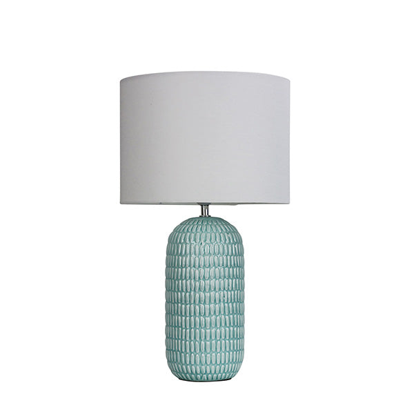 Ceramic Table Lamp With Shade Pale Blue