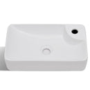 Ceramic Bathroom Sink Basin With Faucet Hole - White