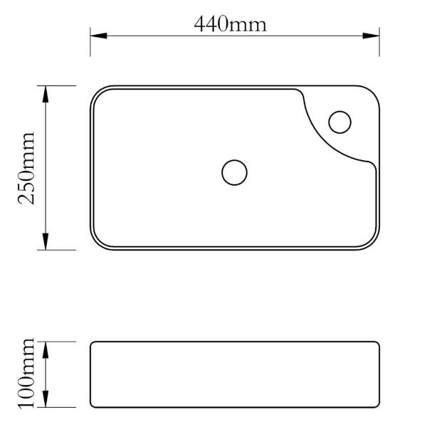 Ceramic Bathroom Sink Basin With Faucet Hole - White