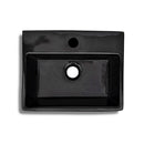Ceramic Bathroom Sink Basin With Faucet Hole Black Square