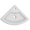 Ceramic Corner Bathroom Sink with Faucet & Overflow Hole - White