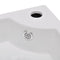 Ceramic Corner Bathroom Sink with Faucet & Overflow Hole - White
