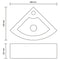 Ceramic Corner Bathroom Sink with Faucet & Overflow Hole - White