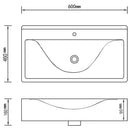 Ceramic Rectangular Basin with Faucet Hole - White