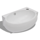 Ceramic Sink with Faucet & Overflow Hole - White