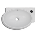 Ceramic Sink with Faucet & Overflow Hole - White