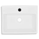 Ceramic Square Bathroom Sink with Faucet Hole 380x300x115mm - White