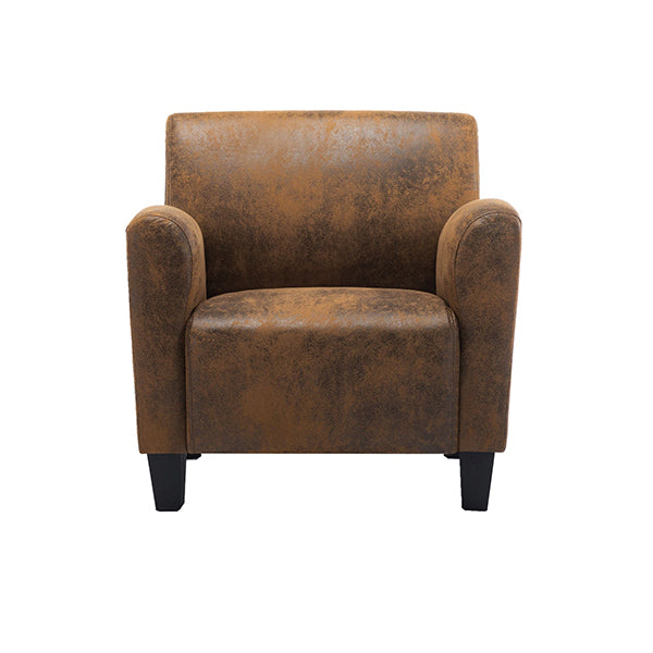 Chair Brown Faux Suede Leather