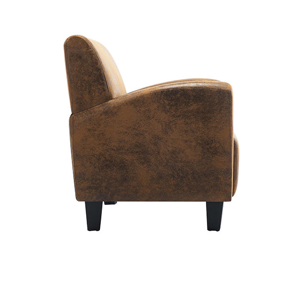 Chair Brown Faux Suede Leather