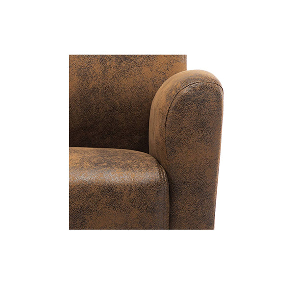 Chair Brown Faux Suede Leather