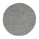Simple Charcoal Round Wool Rug