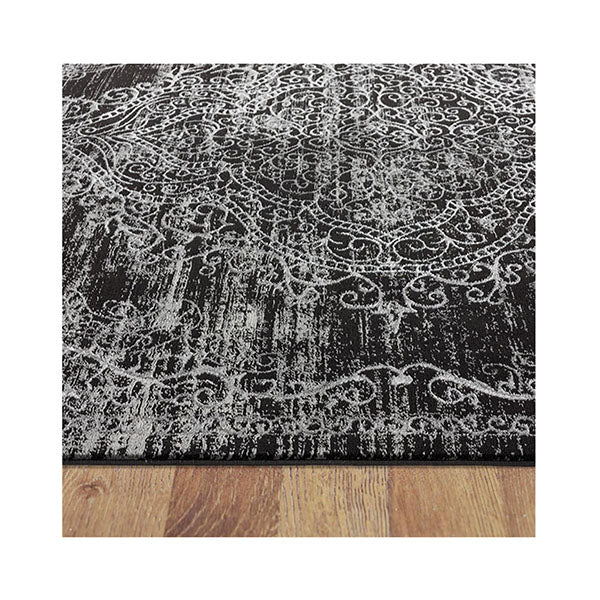Charm Dark Grey Hallway Runner Rug
