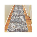 Charm Light Grey Hallway Runner Stain Resistant Rug