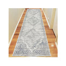 Charm Machine Knotted Light Grey Hallway Runner Rug