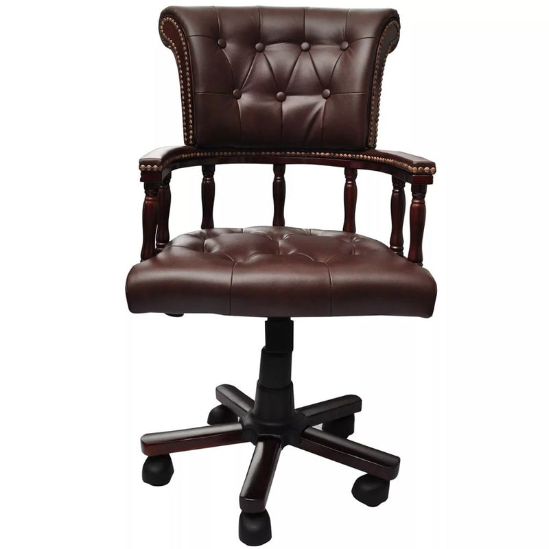 Chesterfield Captains Swivel Office Chair - Brown