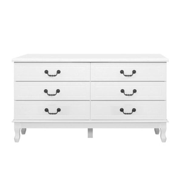 Chest of Drawers Lowboy White Storage Cabinet