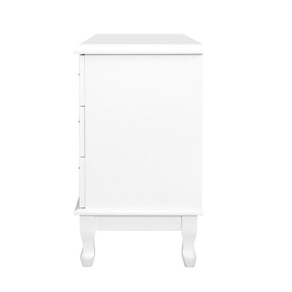 Chest of Drawers Lowboy White Storage Cabinet