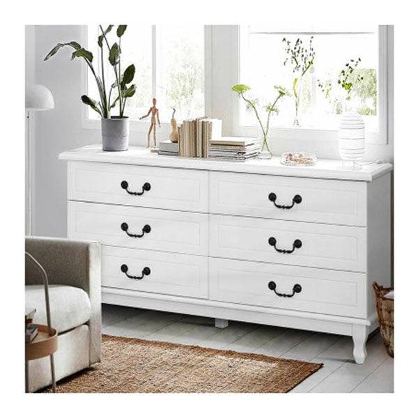 Chest of Drawers Lowboy White Storage Cabinet