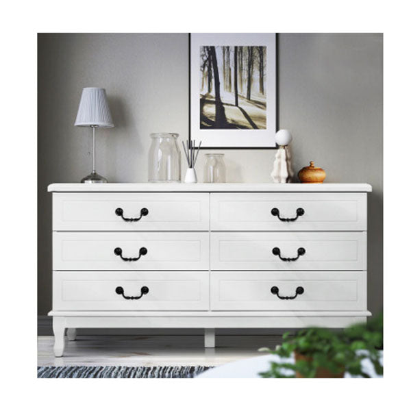 Chest of Drawers Lowboy White Storage Cabinet