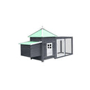 Chicken Coop With Nest Box Grey 190 X 72 X 102 Cm