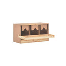 Chicken Laying Nest 3 Compartments 72 X 33 X 38 Cm Solid Pine Wood
