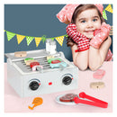 Kids Kitchen Play Set Wooden Toys Children Cooking Bbq Role Food Home