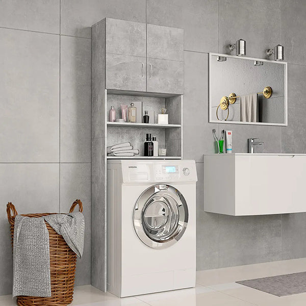 Chipboard Washing Machine Cabinet Concrete Grey