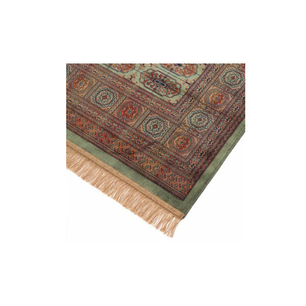 Chiraz Silk Green Hall Rug
