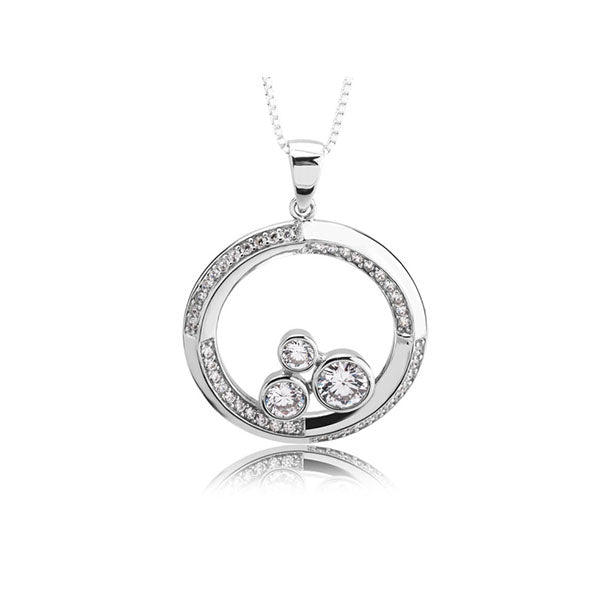 Circles With Zirconia Necklace