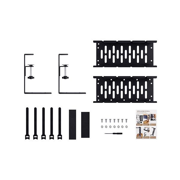 Adjustable Clamp Mounted Under Desk Wire Storage Rack