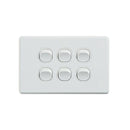 Classic 6 Gang Switch 250V 16Ax Horizontal Pack