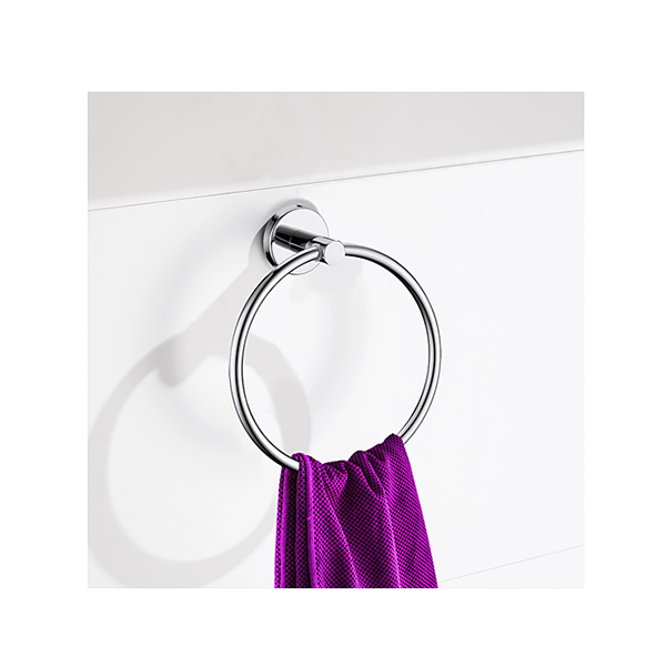 Classic Chrome Towel Bar Rail Ring Bathroom